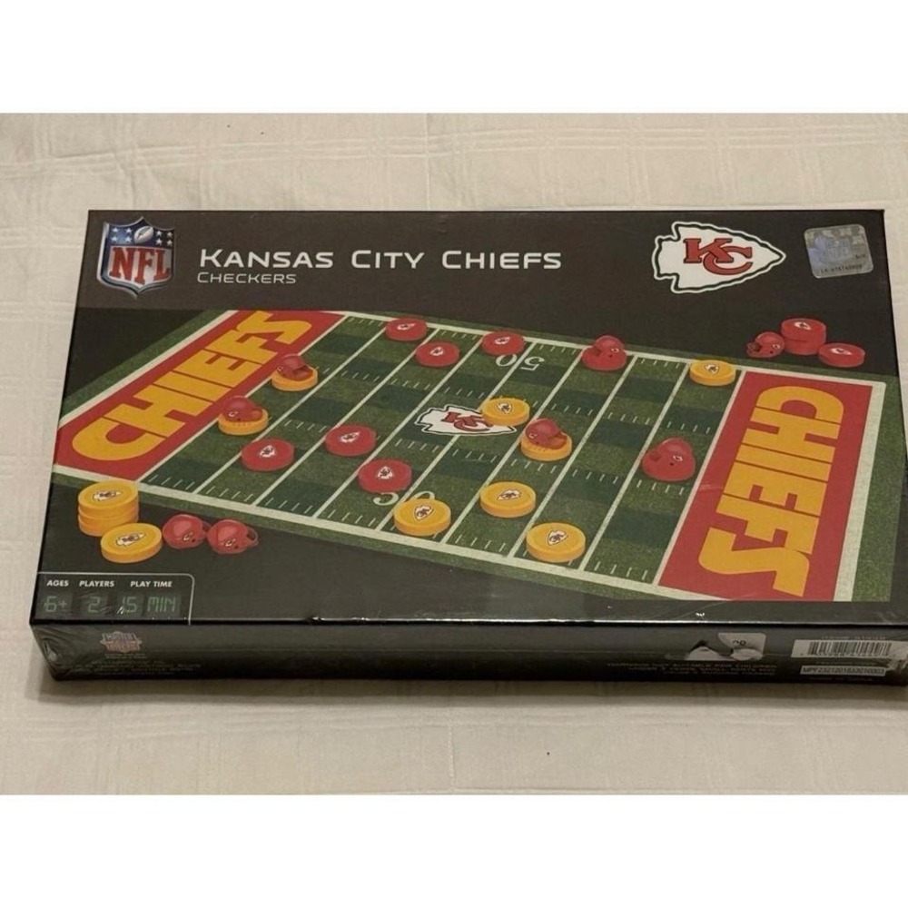 Kansas City Chiefs Checkers Board Game Masterpieces Inc NFL‎ Licensed Sealed Box